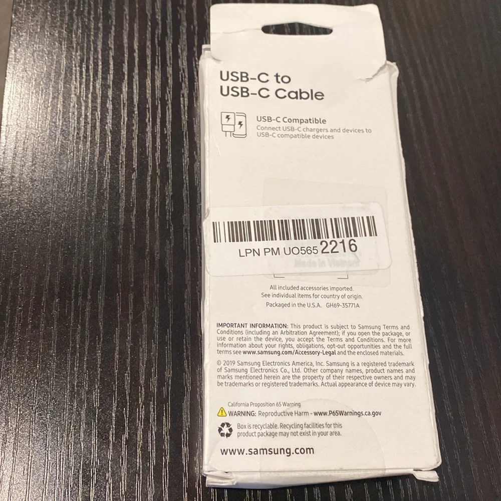 New Samsung Galaxy USB-C Cable (USB-C to USB-C) - Black